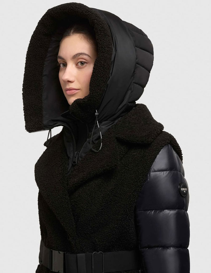 Abrigo Khujo Kalmia Negro Mujer
