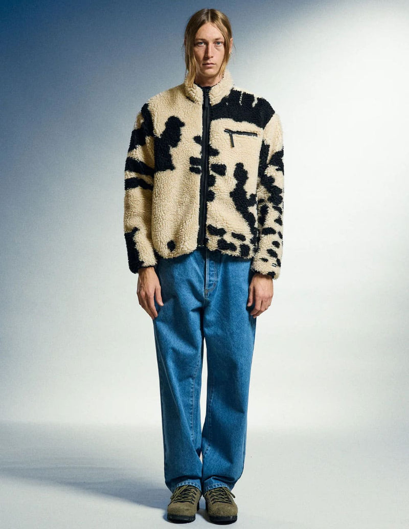 Chaqueta Obey Shaggy Sherpa Beige Hombre