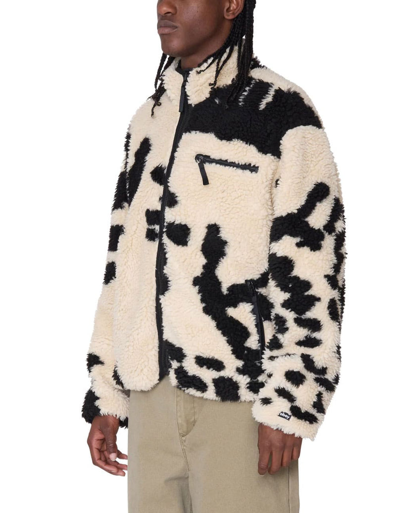 Chaqueta Obey Shaggy Sherpa Beige Hombre