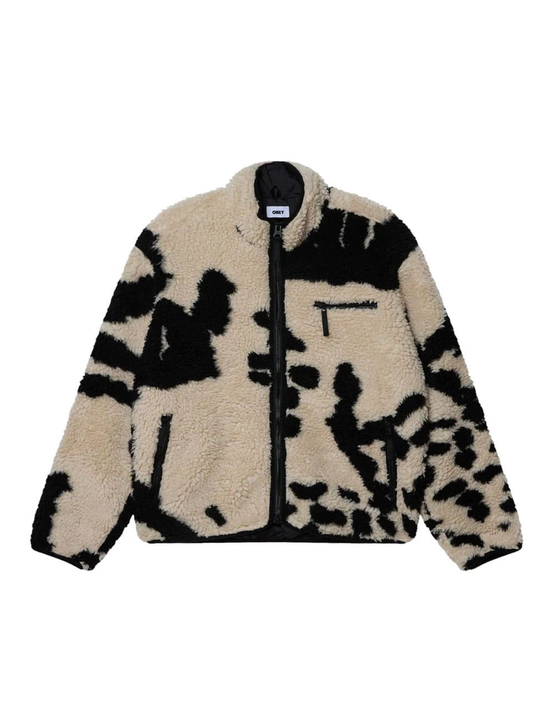 Chaqueta Obey Shaggy Sherpa Beige Hombre