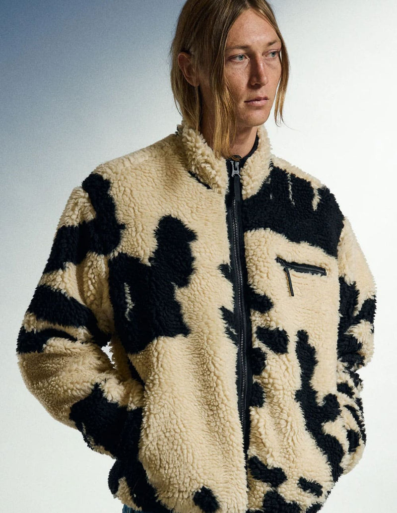 Chaqueta Obey Shaggy Sherpa Beige Hombre