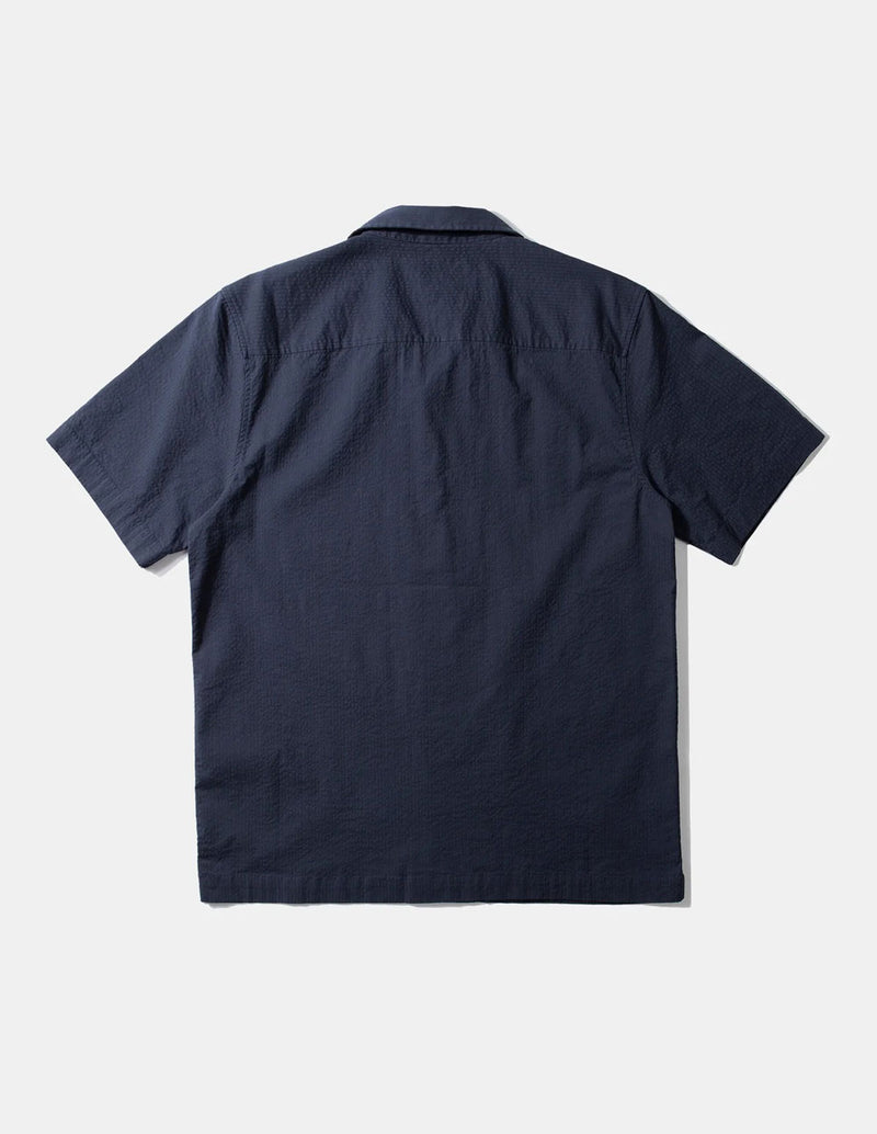 Camisa Edmmond Studios Seersucker Azul Hombre