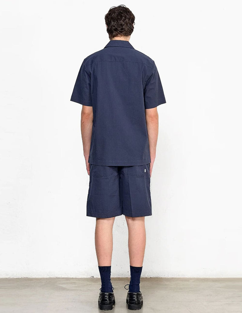 Camisa Edmmond Studios Seersucker Azul Hombre