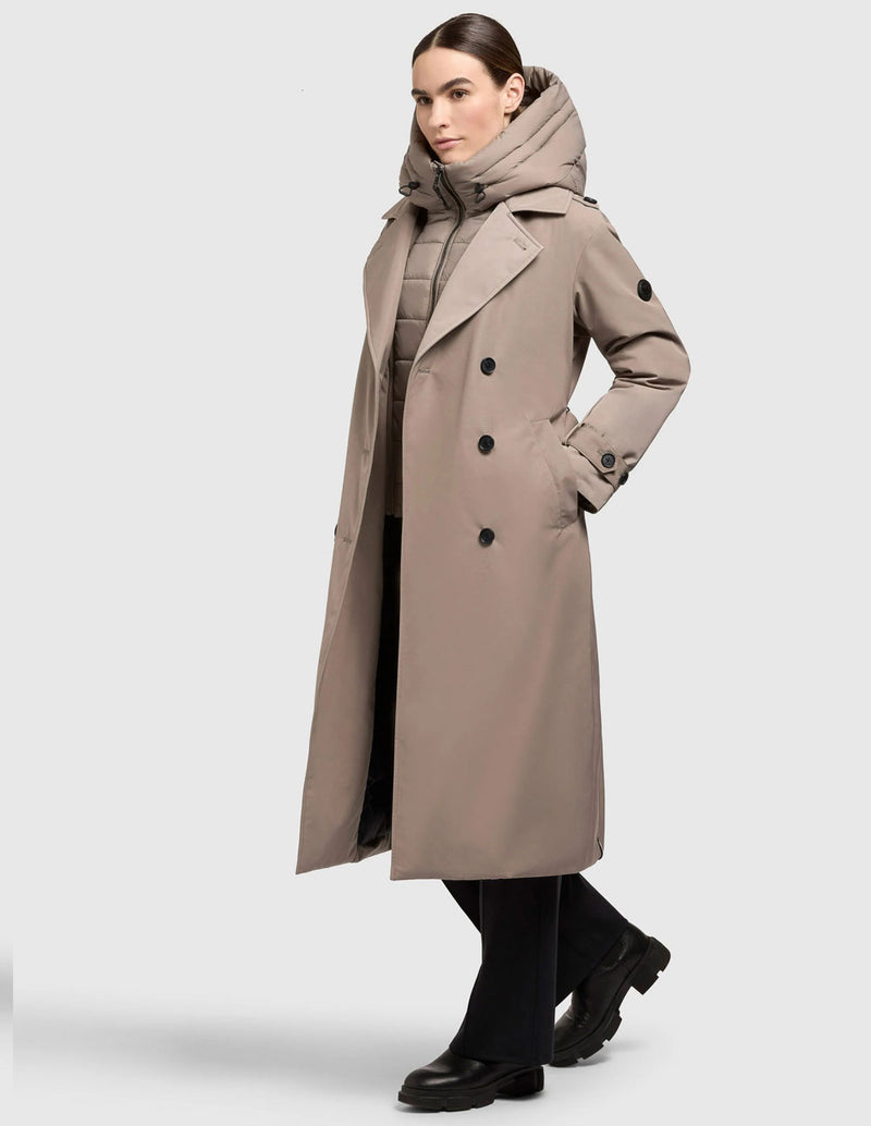 Abrigo Khujo Elena Gris Mujer