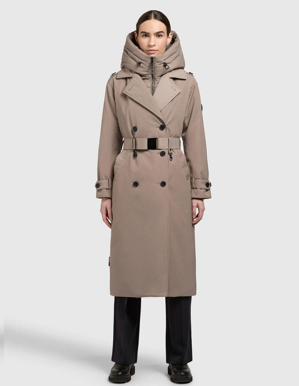 Abrigo Khujo Elena Gris Mujer