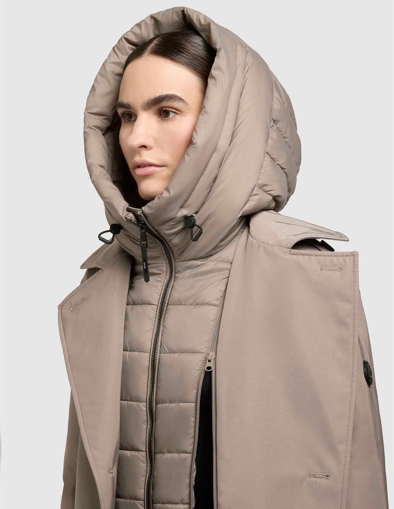 Abrigo Khujo Elena Gris Mujer