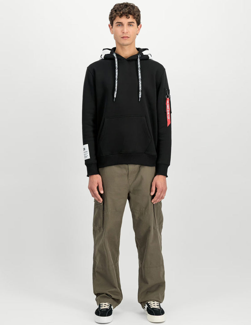 Sudadera con Capucha Alpha Industries Negra Hombre