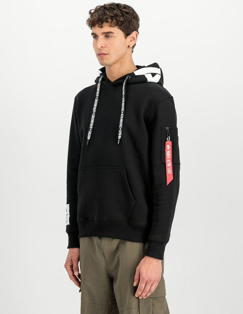 Sudadera con Capucha Alpha Industries Negra Hombre