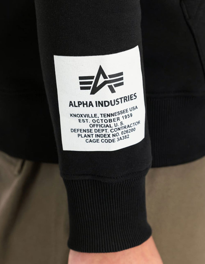 Sudadera con Capucha Alpha Industries Negra Hombre