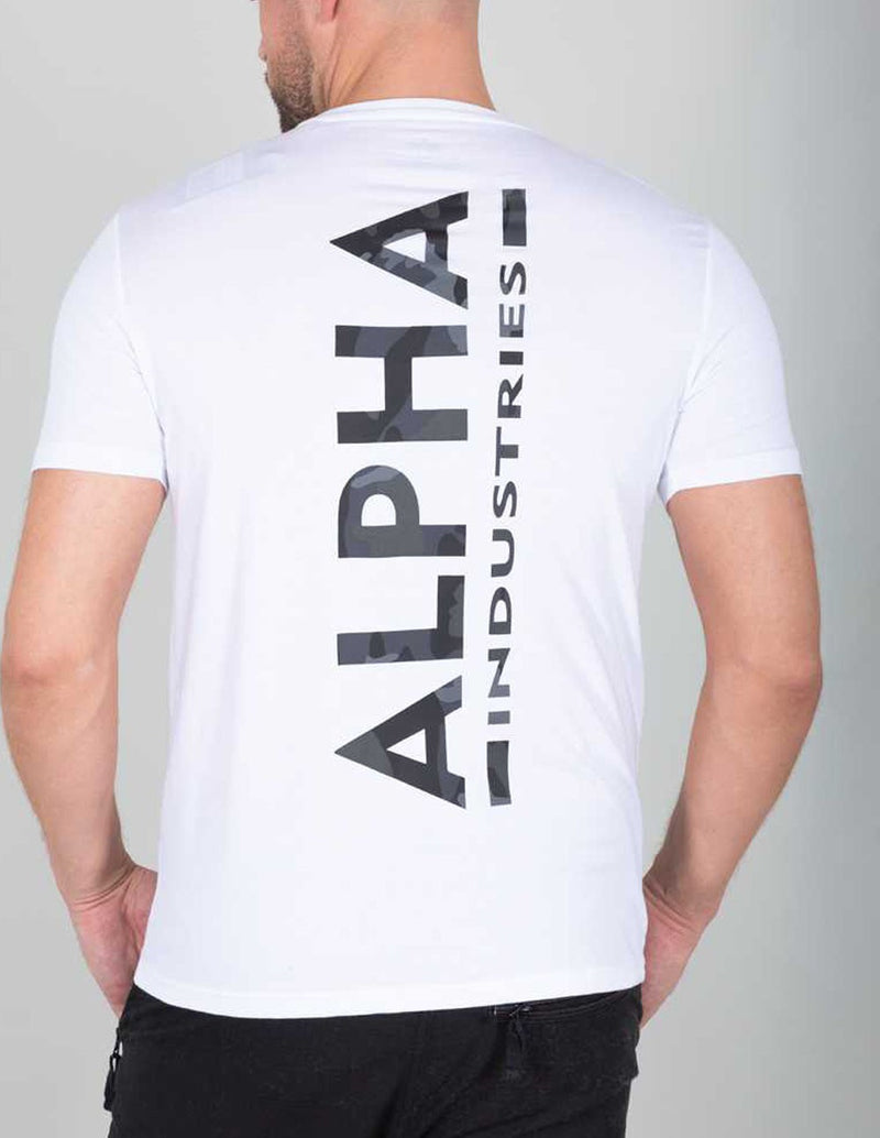 Camiseta Alpha Industries con Estampado en la Espalda Blanca Hombre