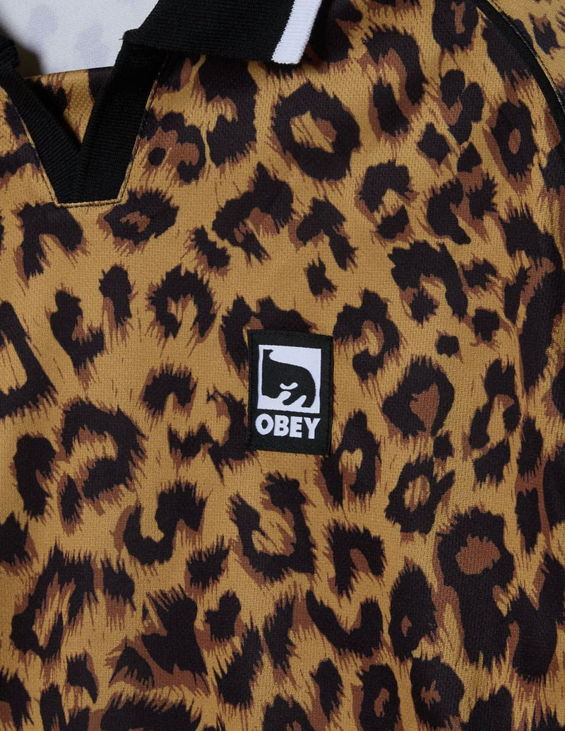 Polo Obey Collar Marrón Hombre