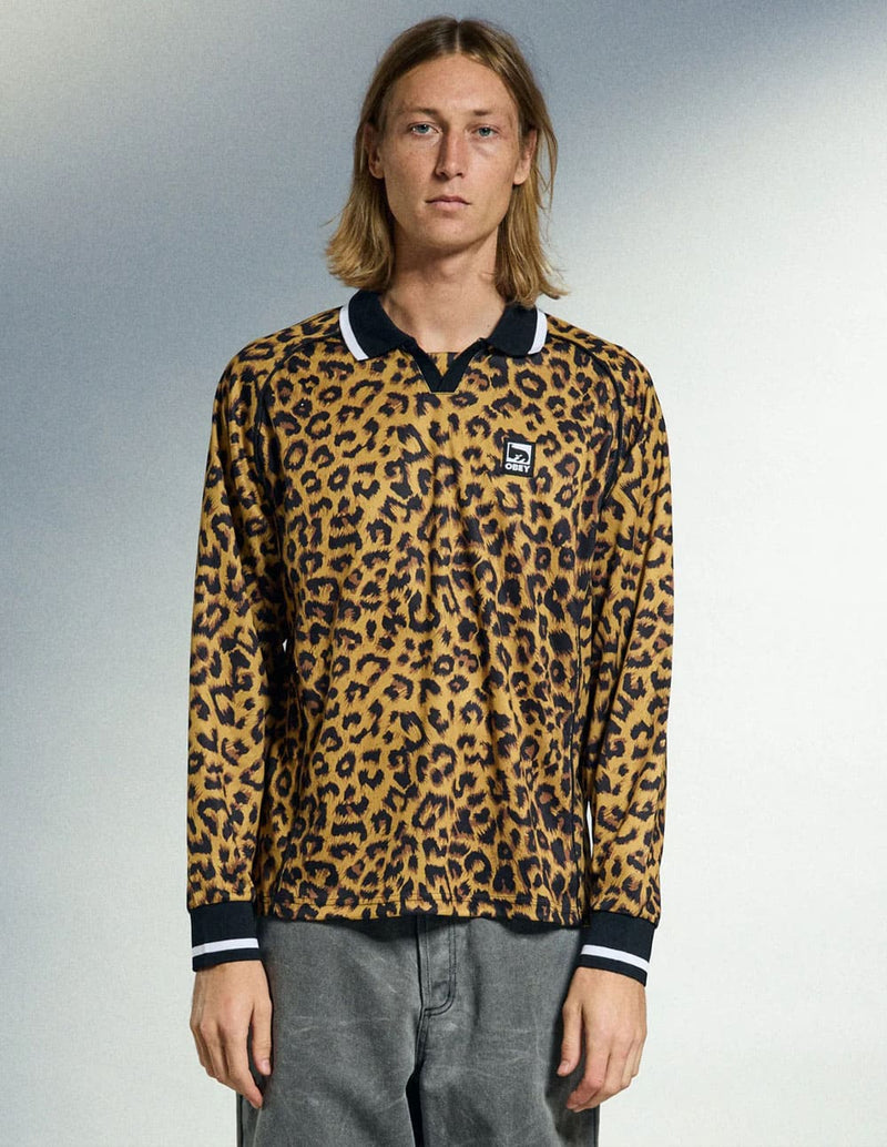 Polo Obey Collar Marrón Hombre