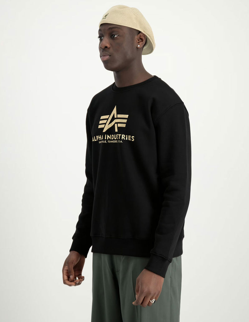 Sudadera Alpha Indutries Basic Carbon Negra Hombre