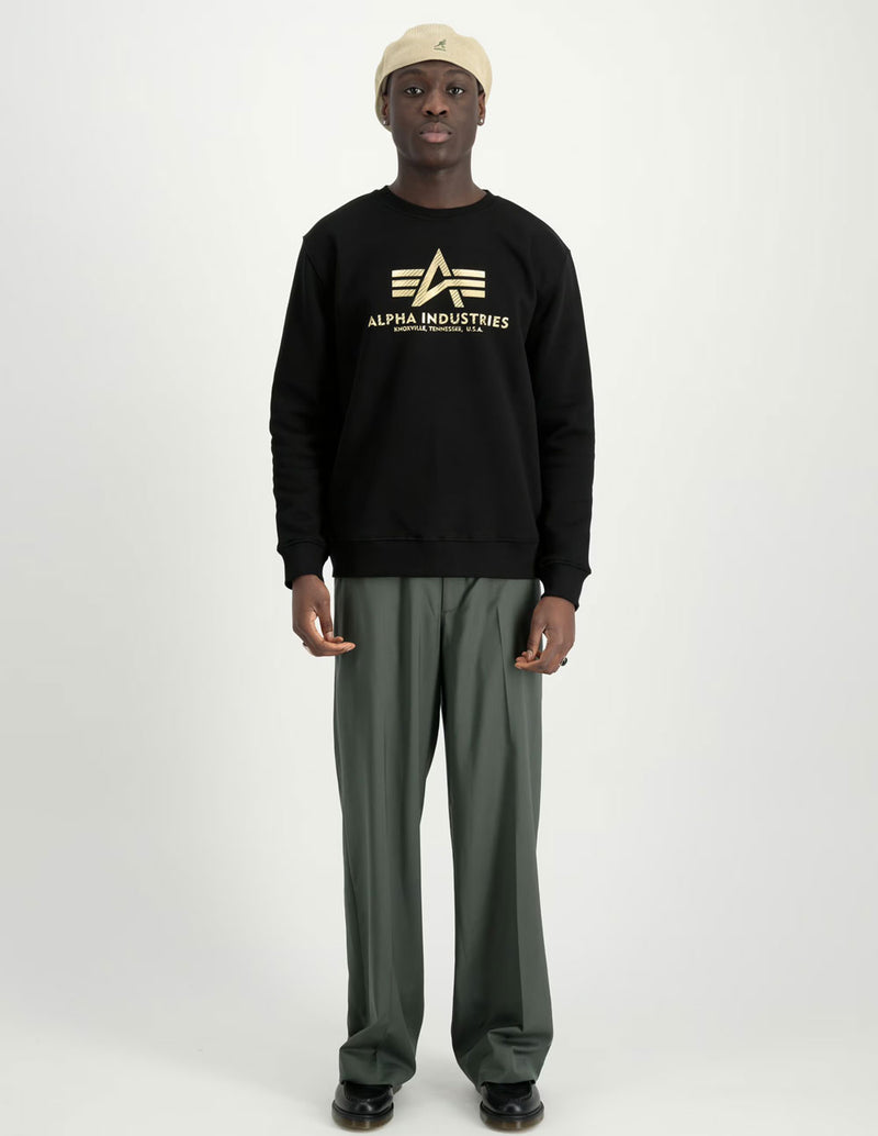 Sudadera Alpha Indutries Basic Carbon Negra Hombre