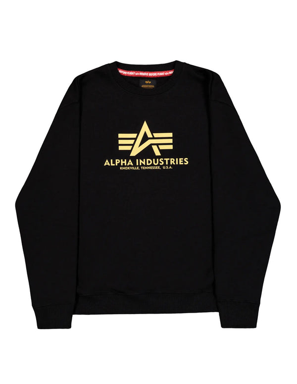 Sudadera Alpha Indutries Basic Carbon Negra Hombre