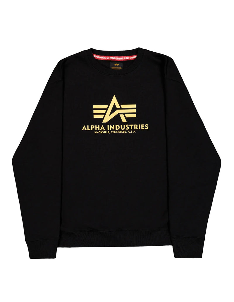 Sudadera Alpha Indutries Basic Carbon Negra Hombre