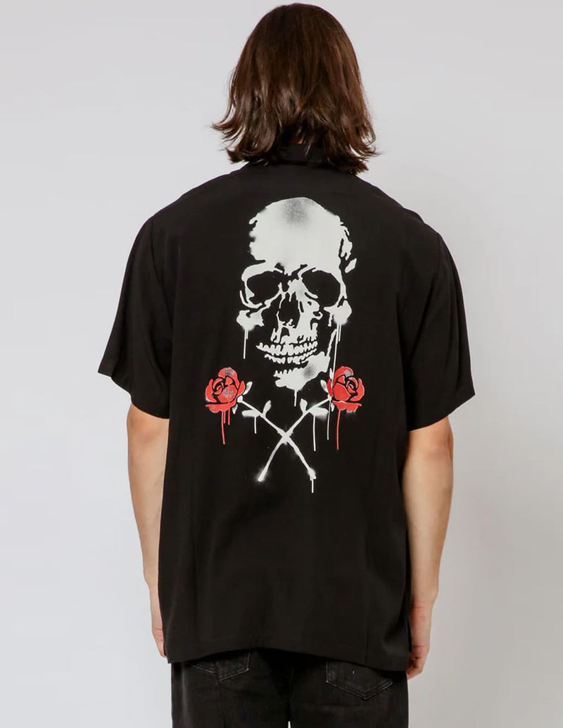 Camisa RELIGION Skull Stencil Negra Hombre