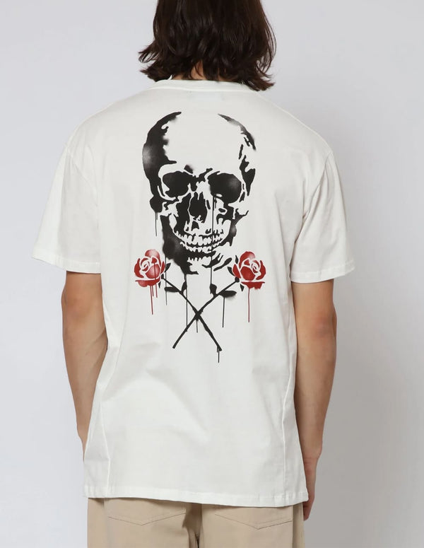 Camiseta RELIGION Skull Stencil Blanca Hombre