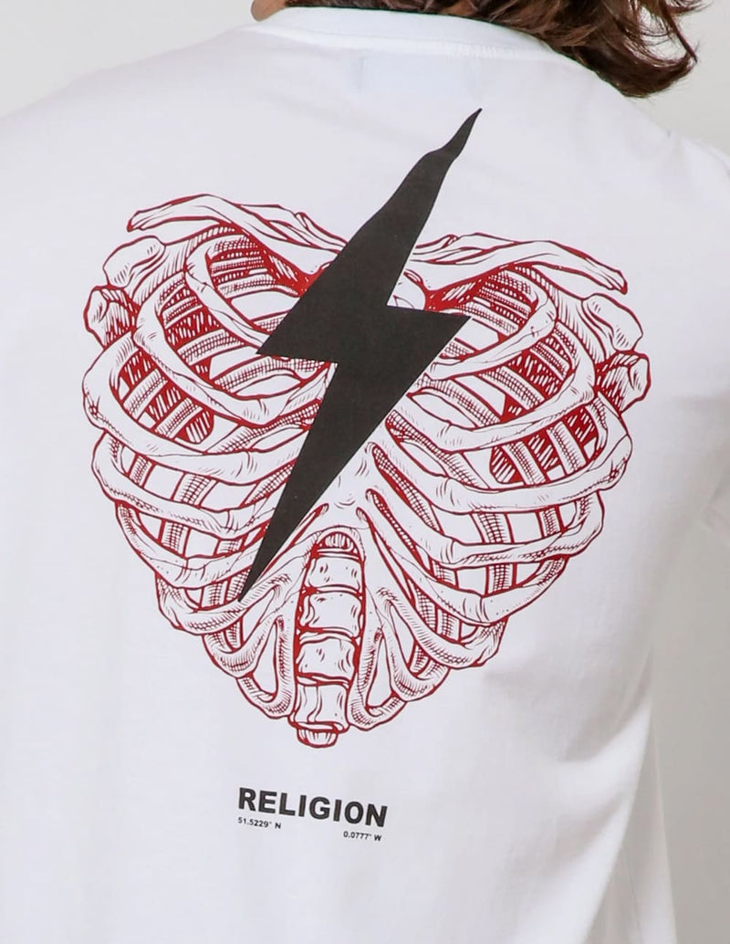 Camiseta RELIGION Heart Bold Blanca Hombre
