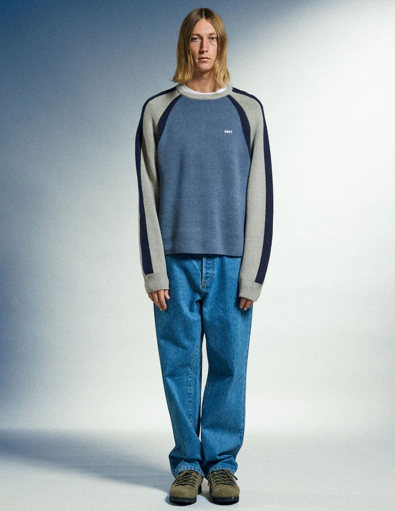 Jersey Obey Raglan Azul Hombre