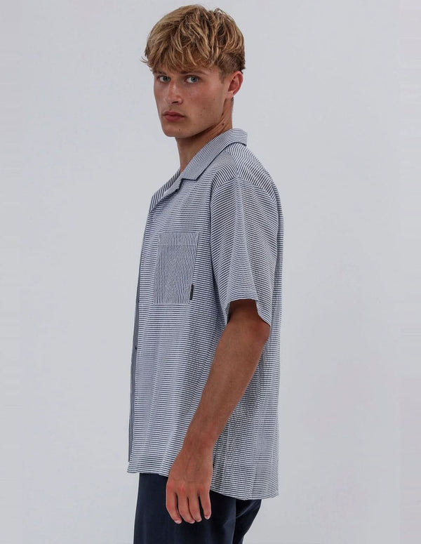 Camisa RELIGION Illusion Azul y Blanca Hombre