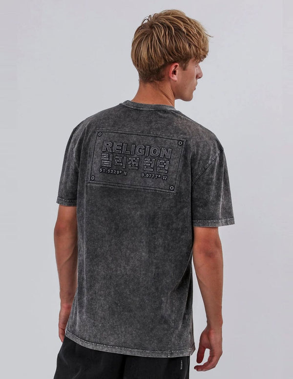 Camiseta RELIGION Acid Injected Gris Hombre