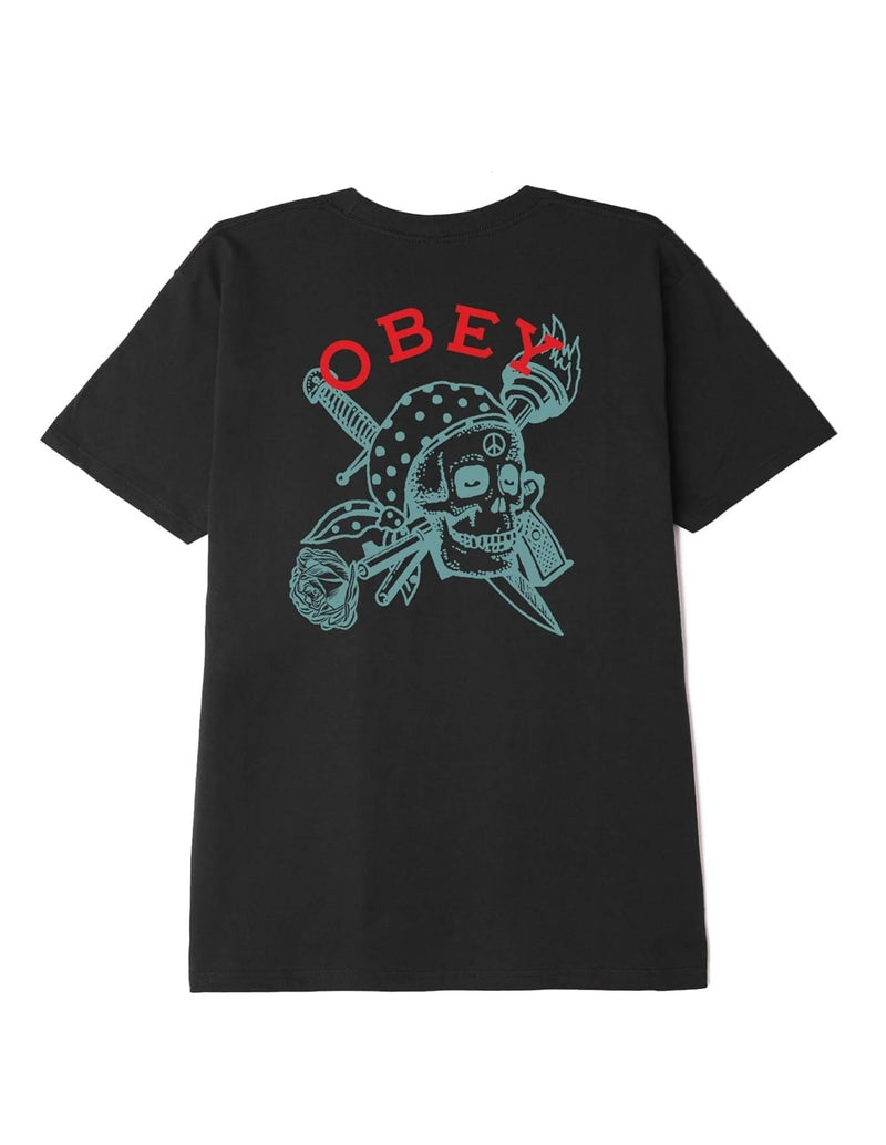 Camiseta OBEY Peace Skull Negra Hombre