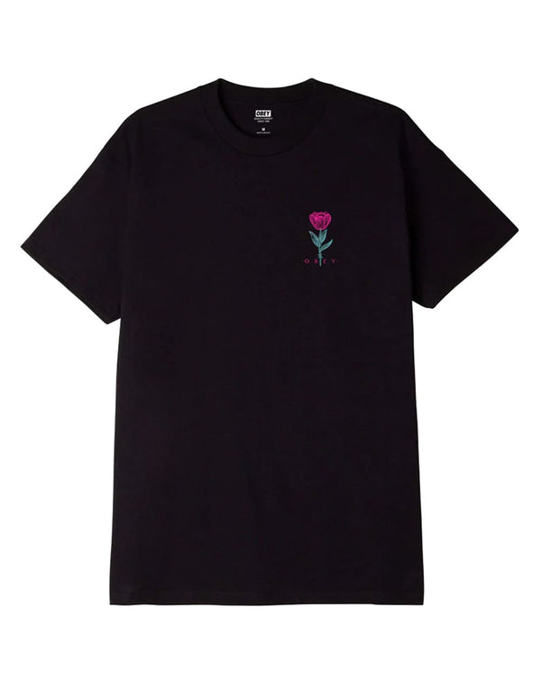 Camiseta Obey Barb wire Flower Negra Unisex