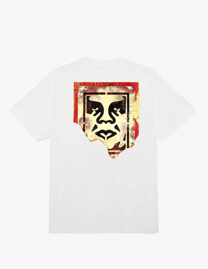 Camiseta Obey Ripped Icon Classic Blanca Unisex