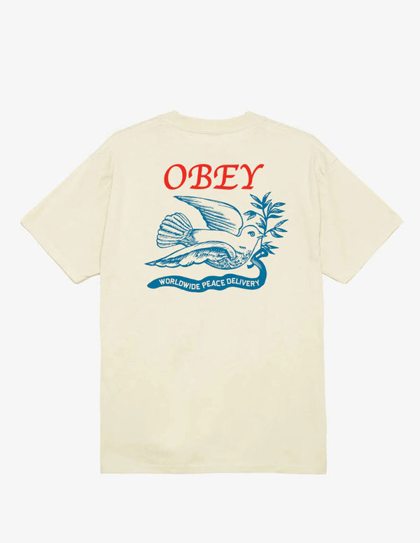 Camiseta Obey Delivery Dove Beige Unisex