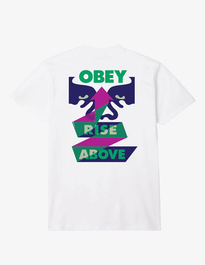 Camiseta Obey Rise Above Ribbon Blanca Unisex