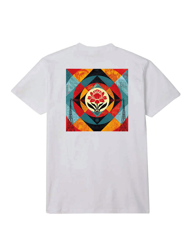 Camiseta Obey Geometric Power Canvas Blanca Unisex