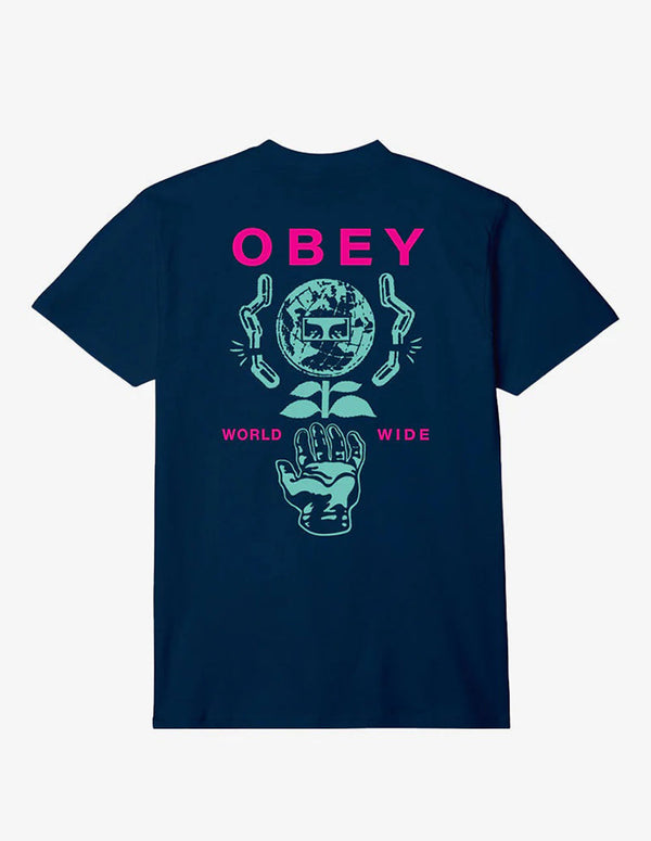 Camiseta Obey Helping Hand Azul Marino Unisex