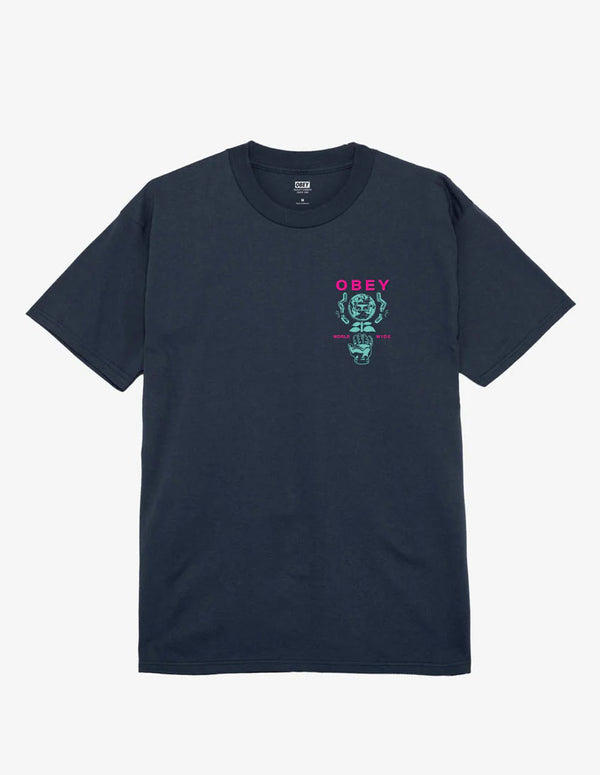 Camiseta Obey Helping Hand Azul Marino Unisex