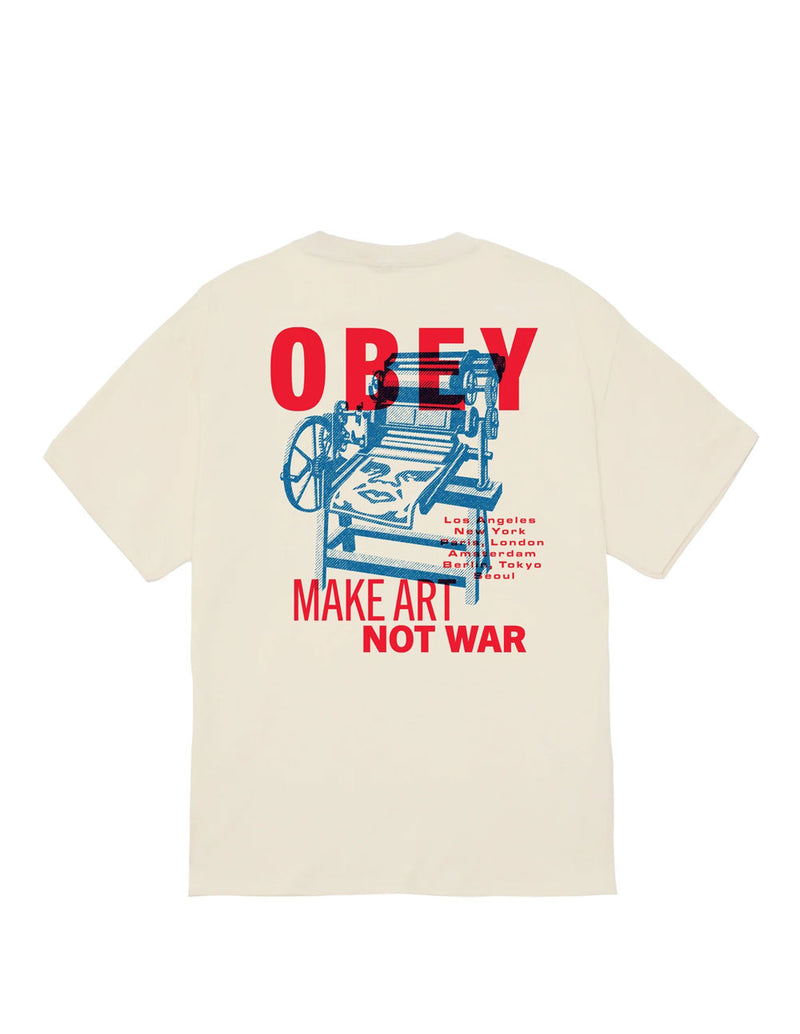 Camiseta Obey Printing Press Make Art Beige Unisex