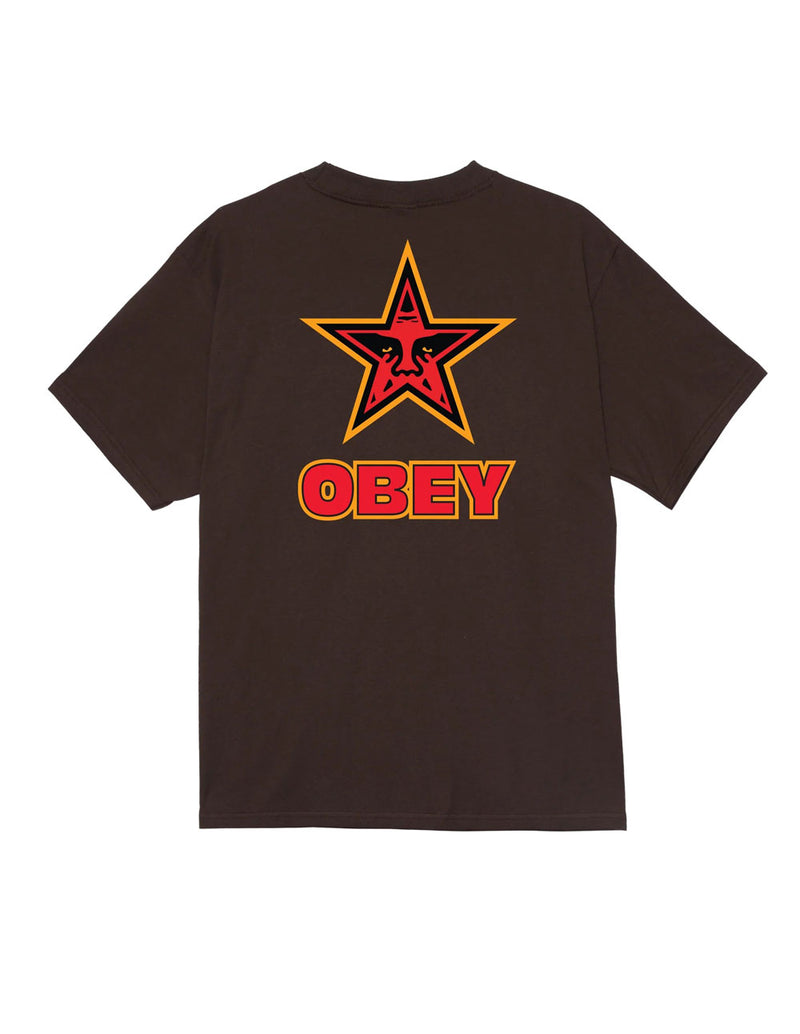 Camiseta Obey Star Marrón Unisex