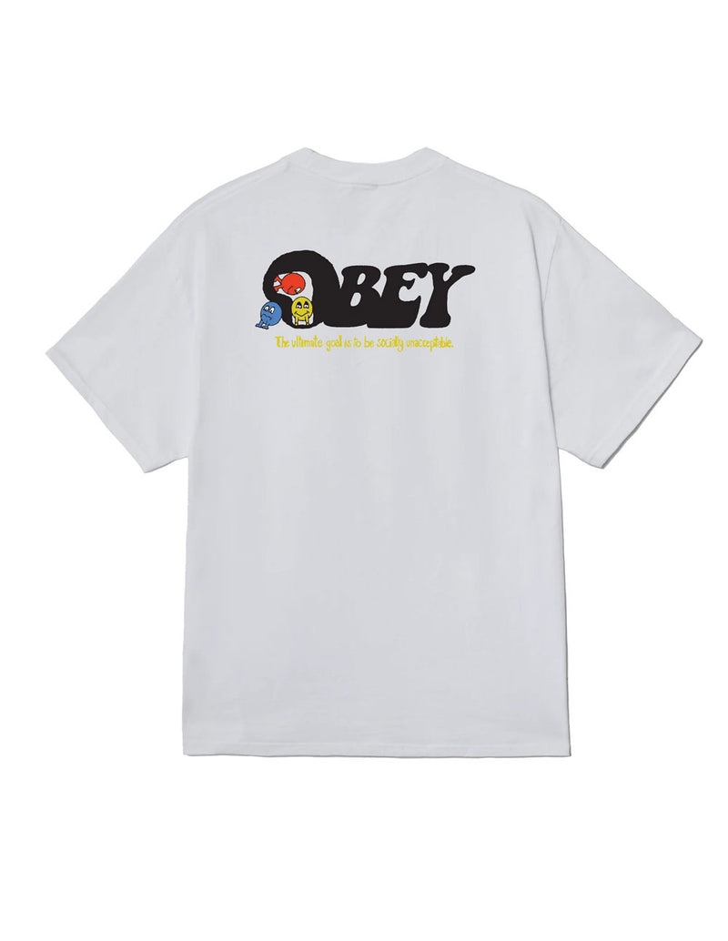 Camiseta Obey Earth Drop Out Blanca Unisex