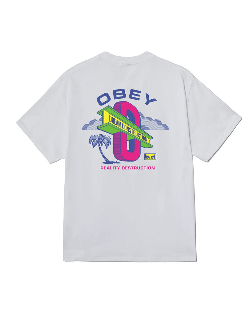 Camiseta Obey Dream Construction Blanca Unisex