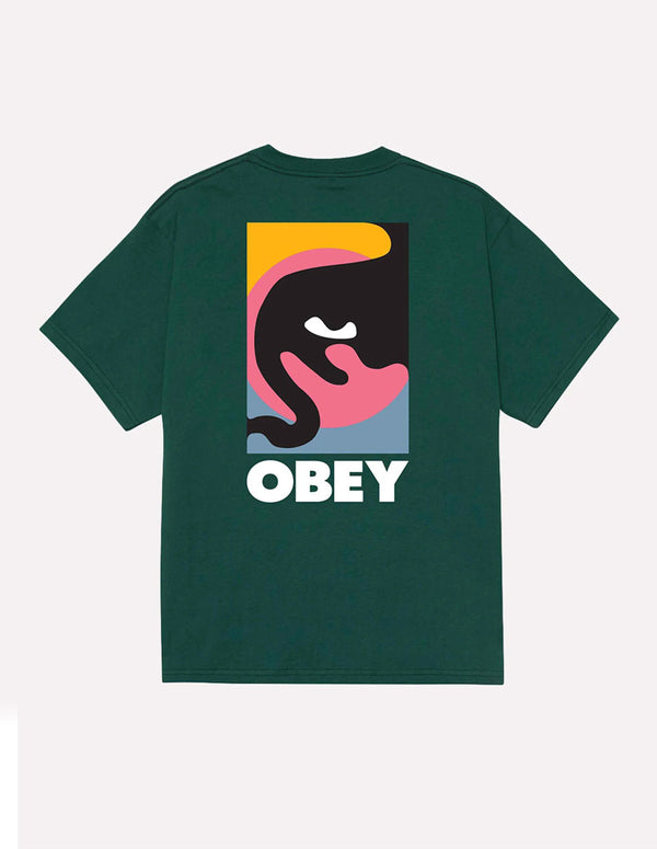 Camiseta Obey Quarter Icon Verde Unisex