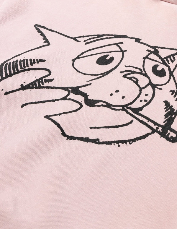 Aries Arise Worried Cat Acid Pink Men's Hoodie