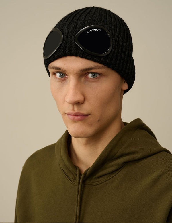 Gorro C.P. Company Extra Fine Merino Wool Goggle Negro Hombre