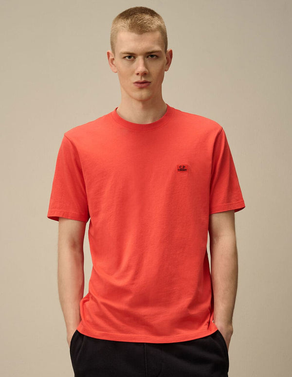 Camiseta C.P. Company Logo Patch Naranja Hombre