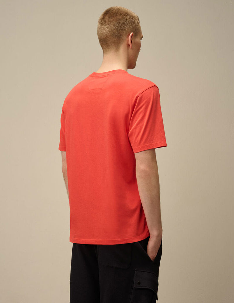 Camiseta C.P. Company Logo Patch Naranja Hombre