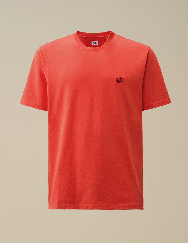 Camiseta C.P. Company Logo Patch Naranja Hombre