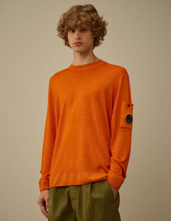 Jersey C.P. Company Merino Wool Crewneck Lens Naranja Hombre