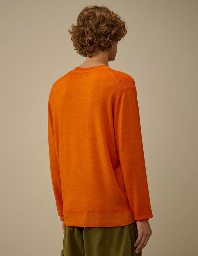 Jersey C.P. Company Merino Wool Crewneck Lens Naranja Hombre