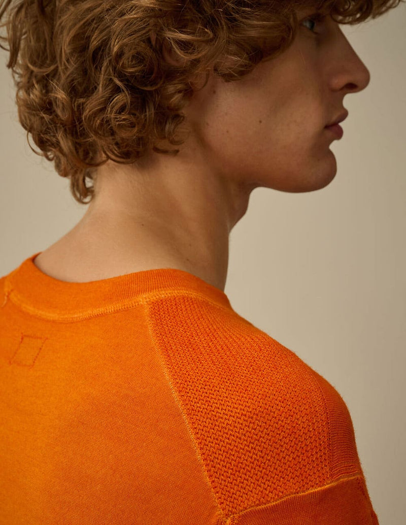 Jersey C.P. Company Merino Wool Crewneck Lens Naranja Hombre