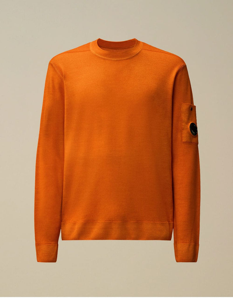 Jersey C.P. Company Merino Wool Crewneck Lens Naranja Hombre