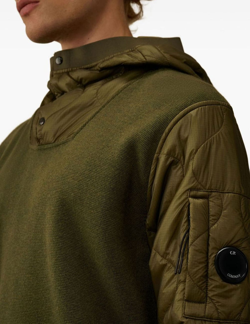 Sudadera con Capucha C.P. Company Lens-Detail Verde Hombre