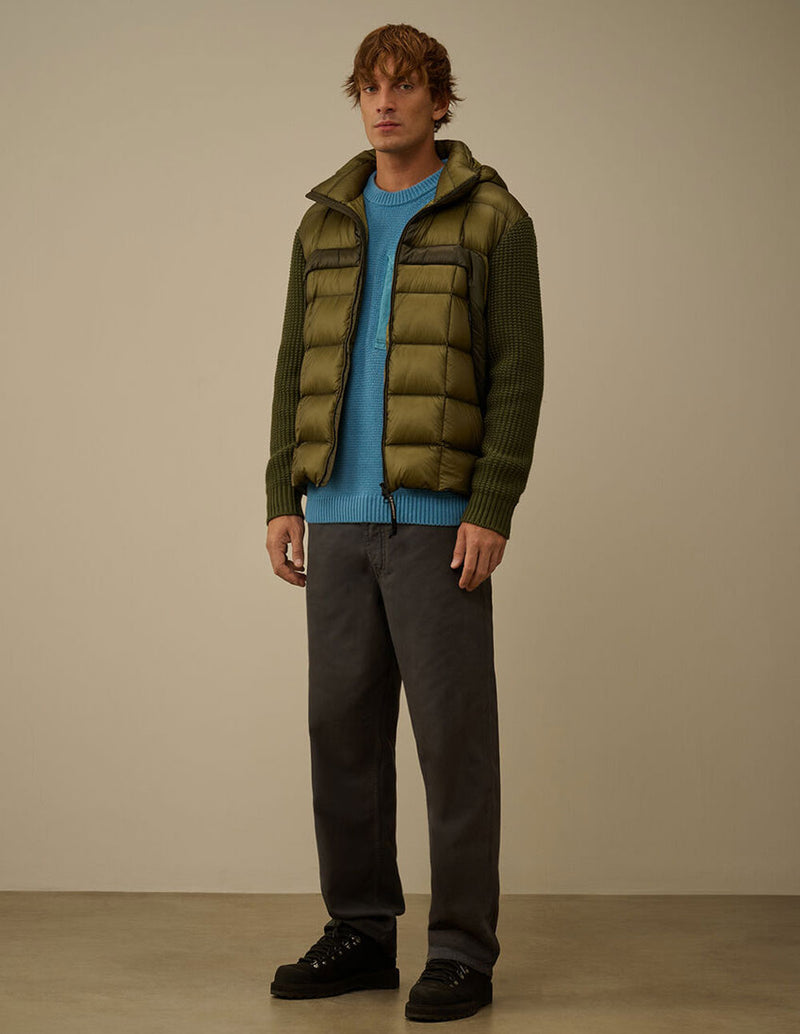 Chaqueta C.P. Company Extrafine Merino Wool Mixed Full Zip Goggle Verde Hombre